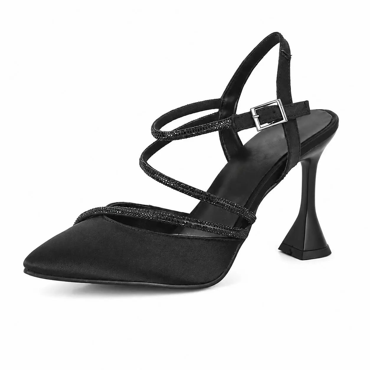 Black Strappy Heels MT-05