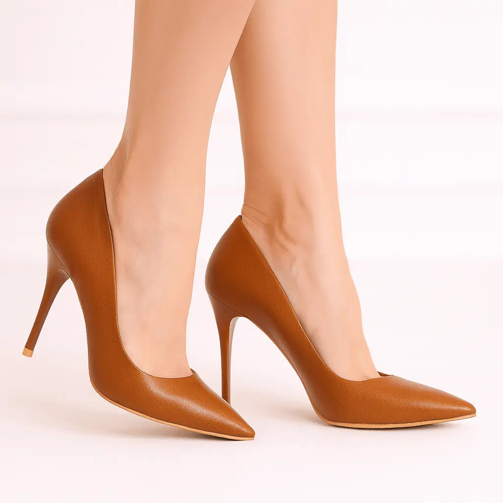 Taba Topuklu Ayakkabı Stiletto MA-021