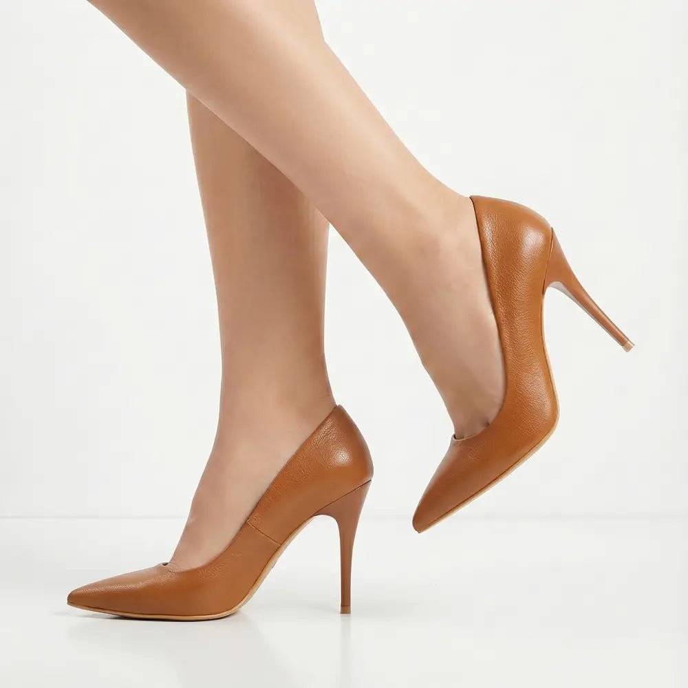 Taba Topuklu Ayakkabı Stiletto MA-021