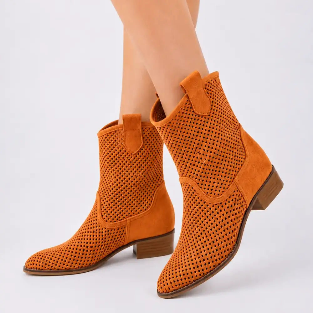 Orange Summer Cowboy Boots RA-8010
