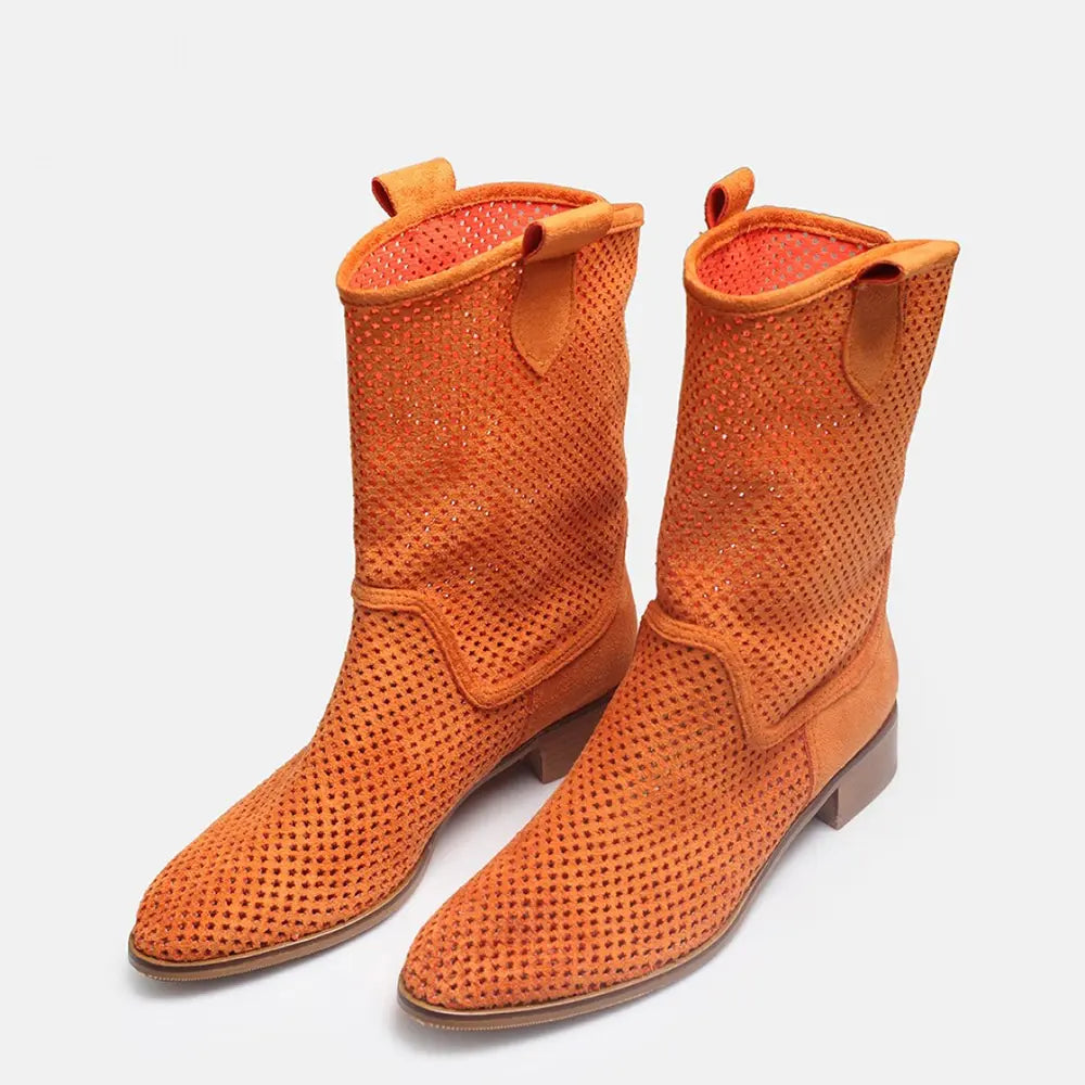 Orange Summer Cowboy Boots RA-8010
